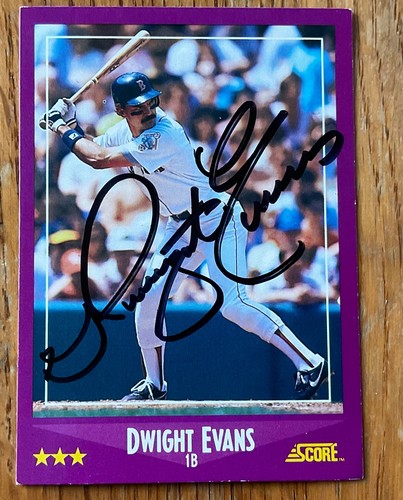 DWIGHT EVANS HAND SINGED AUTOGRAPHED CARD #65 SHARP 1988 SCORE BASEBALL
