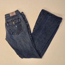 TRUE RELIGION Women's Joey Flare Jeans Size 29 Blue Denim Y2K Made in USA