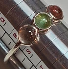 Vintage Ring 925 Silver With Baltic Amber Trio Size 9
