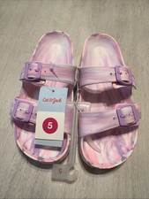 NEW Cat  Jack Girls Size 5 Foam Double Buckle Slip On Sandals