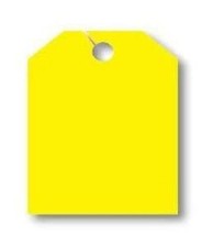 Car Mirror Hang Tags - Jumbo Fluorescent 50 per Pack  Blank , Yellow 