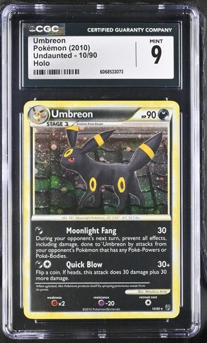 CGC 9 MINT Umbreon 2010 Undaunted 10/90 Holo SWIRL Pokemon Card