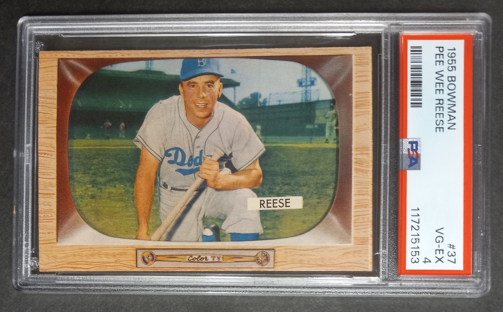 1955 Bowman - #37 Pee Wee Reese - HOF - PSA 4 VG-EX