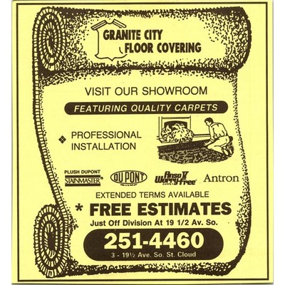Granite City Floor Covering Quality Carpets St. Cloud MN 1995 Ad SAG9-H2