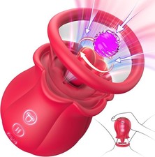 Sucking Vibrator Rose Sex Toy - 3 in 1 Adult Sex Toys Removable Cup for Clit Cli