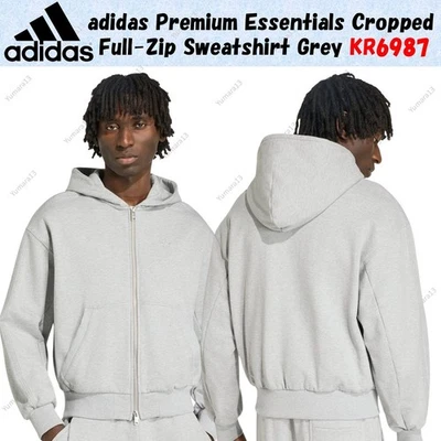 Adidas Premium Essentials Sudadera Recortada Cremallera Completa Gris KR6987 ... - Imagen 1 de 4