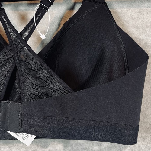 Reggiseno donna Lululemon Up For It pizzo incrociato taglia 36C logo supporto completo nero - Foto 4 di 6