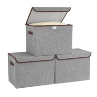 Stoff-Aufbewahrungsboxen Mit Deckel, Set Aus 3, Faltbare...