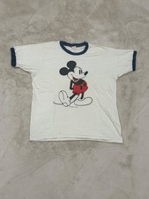 Vintage 80's Mickey Mouse Walt Disney Productions Ringer Shirt Size XL
