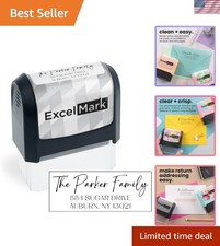 Address Stamp - Custom Return Address Stamp with Elegant Designs, Vibrant Col...