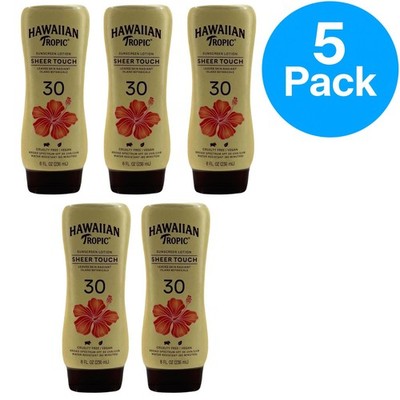 Hawaiian Tropic Sheer Touch Sunscreen Lotion SPF 30 8oz 5 Pack Bulk Case 05/27