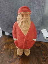 Vintage Santa Claus Pressed Cardboard Christmas Decoration