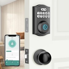 Fingerprint Door Lock with Door Knobs Set, Keyless Entry Door Lock Deadbolt w...