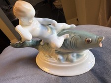 Herend: Putti Boy On Fish