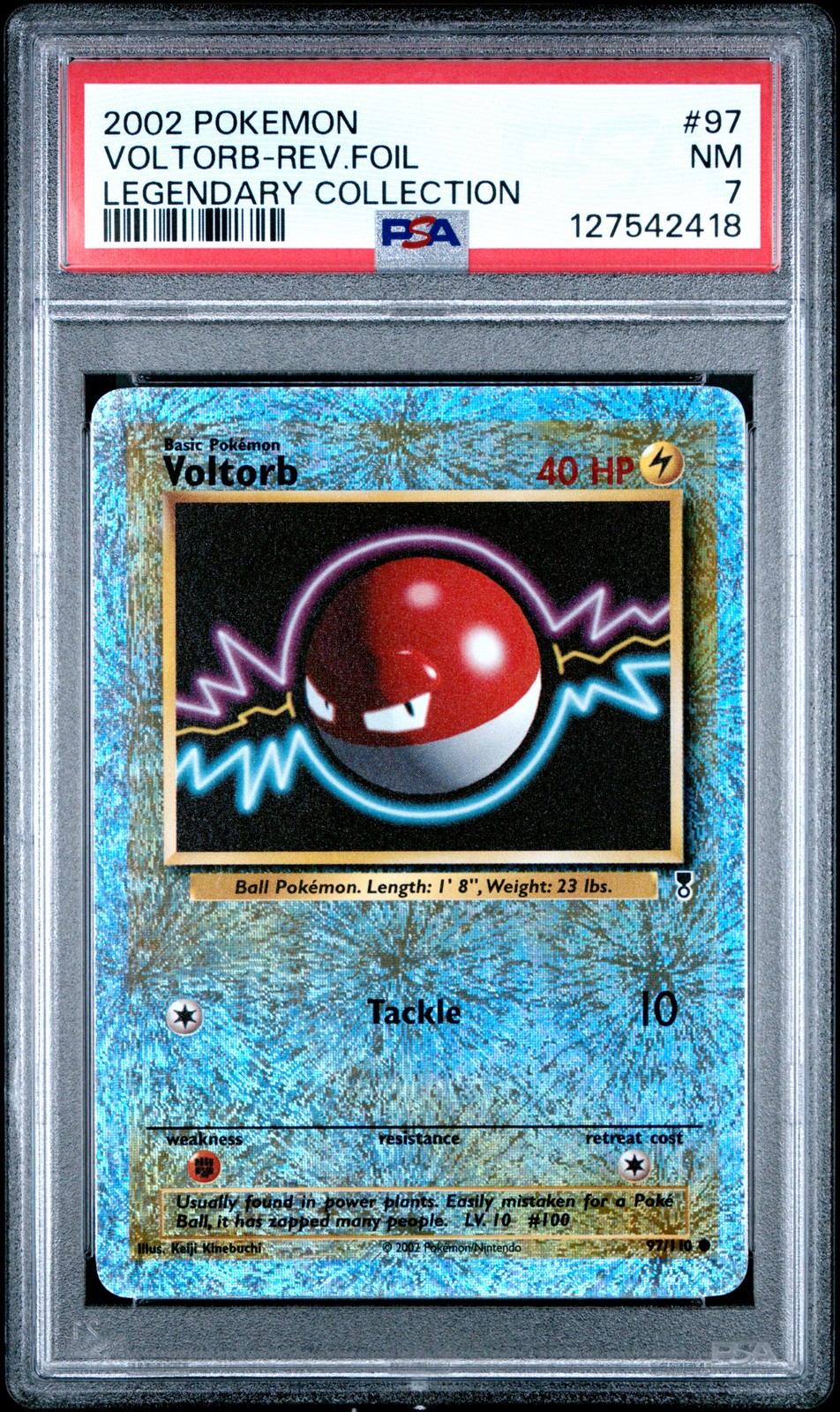 2002 POKEMON LEGENDARY COLLECTION #97 VOLTORB-REVERSE FOIL PSA 7