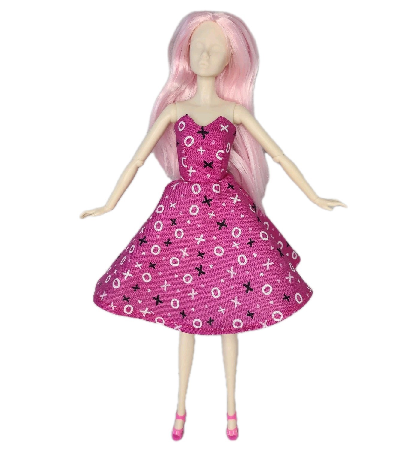 Valentine Outfit Pink Dress Shoes For Fits 11.5-12" Girl Fashion Doll Size 1:6