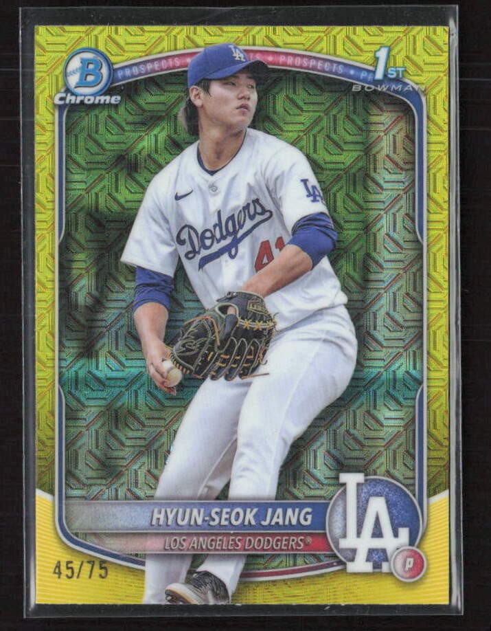 2025 Bowman Chrome #BCP-51 Hyun-Seok Jang Mojo Yellow Refractor #/75 Dodgers (D)