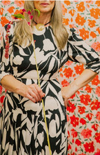 BNWT Rixo London Sheree Floral Silk Midi Dress Sz L
