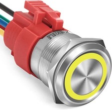22MM Latus Latching 12V Push Button On Off Switch Waterproof Stainless Steel