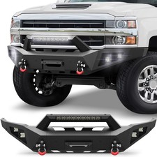 Steel Front Bumper For 2015-19 Chevy Silverado 25003500 Hd Wwinch Plate Lights