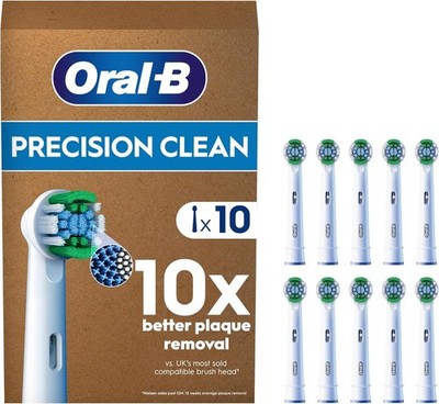 Oral-B Precision Clean 10er Pack Ersatzzahnbürstenköpfe Weiß Neu