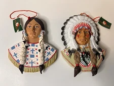 Kurt Adler Indian Native American Figurine Ornament Chief Squaw Woman Southwest 