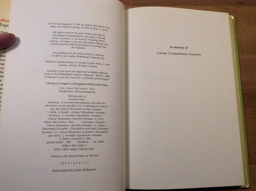 Headhunters and Hummingbirds, Expedition Ecuador, SIGNED Peck, Hardcover 1st/1st - Imagen 6 de 10