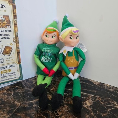 Elf Mates Lumistella Company Plush Dolls Green Hope Shirt Yellow Apron Set of 2