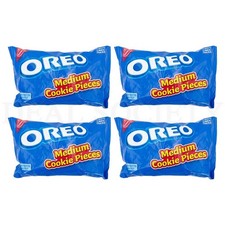OREO Medium Chocolate Sandwich Cookies Pieces 16oz Lot of 4 Bags