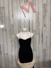 Windsor Black Ruched Mini Dress Size M