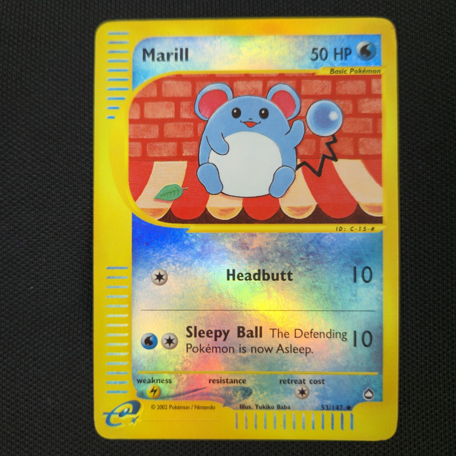 Marill 53/147 Aquapolis Reverse Holo 2003 Nintendo Pokémon Card