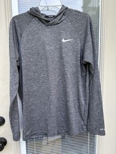 Nike Swim Dri-FIT UPF 40 Hoodie Long Sleeve HEATHER Gray Mens SIZE M
