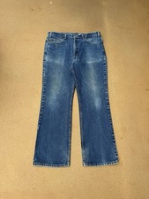 Vintage 90 s Levi s 517 Red Tab Bootcut Flare Distressed Denim Jeans Size 37x30