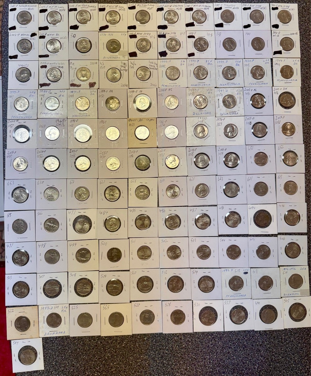 111 Piece USA 25 Cent Washington Quarter Coin Collection Lot 1965