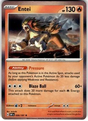 Entei 030/197 Obsidian Flames Holo Rare