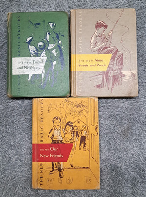 Lot  of 3 Books The New Basic Readers  More Friends Neighbors Street Roads 1956
