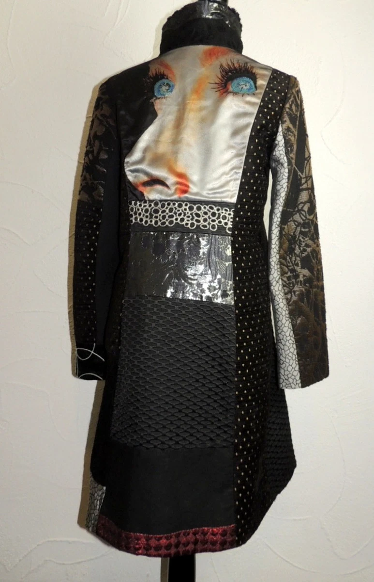 Desigual Mantel Patchwork Stickerei gr.42 strass Tailliert Boho top