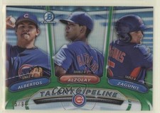 2018 Bowman Talent Pipeline Green Refractor /99 Mark Zagunis Adbert Alzolay