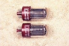 Due, RCA 5692, coppia abbinata #2, base rossa, stampa bianca, alta affidabilità 6SN7GT