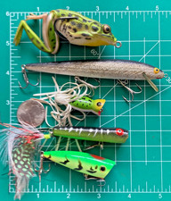 VTG LOT 5 SURFACE CRANKBAITS LUNKERHUNT FROG REBEL POPPER TOPWATER LURES MIX