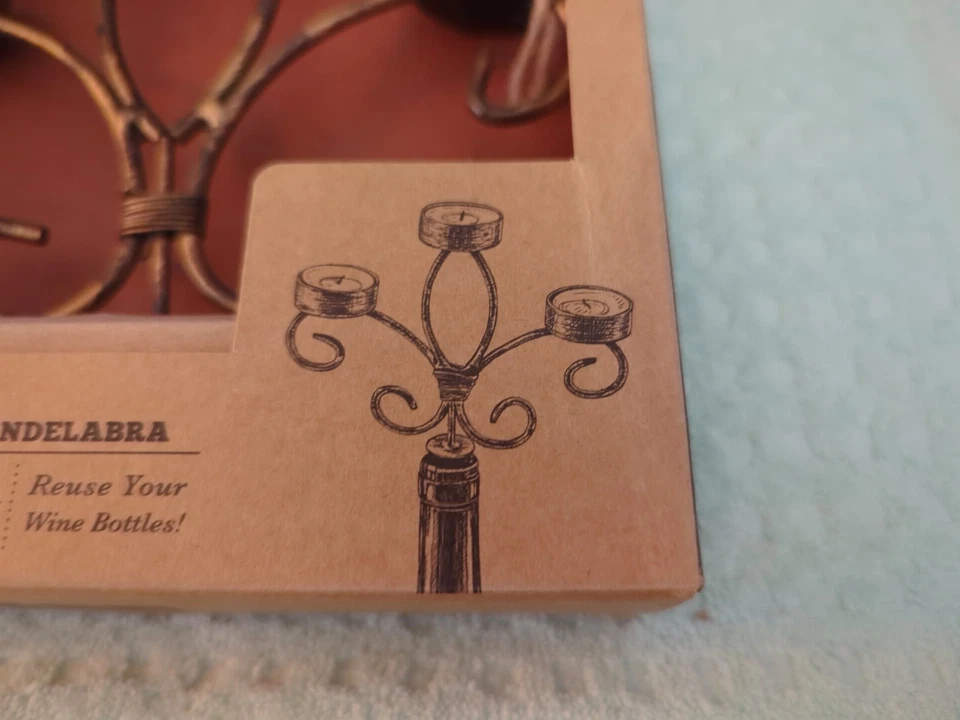 +NUEVO EN CAJA Candelabro Acabado COBRE Cepillado Cubierta de Botella de Vino con 3 Luces de Té+ Foto 3 de 4