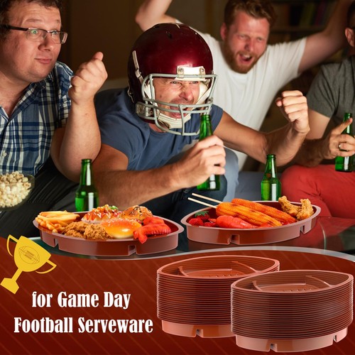 12 Pcs Football Serving Trays, Large 13.4 x 8.5 Inch Plastic Football Snack T... - Picture 7 of 7