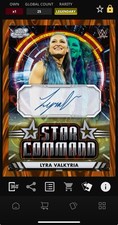 Topps WWE Slam Digital 25 Cosmic Chrome Lyra Valkyria Orange Signature Legendary