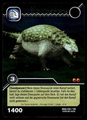 Startled Nodosaurus 026/100 DKAA - Alpha Dinosaurs Atta German Dinosaur King TCG