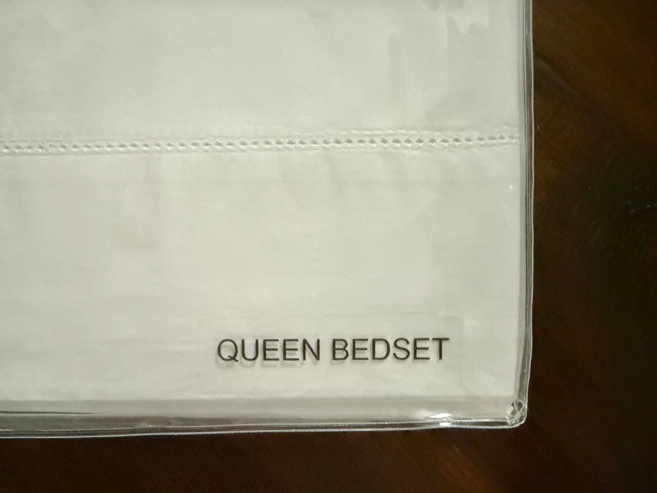 JUEGO DE SÁBANAS FRETTE LUXURY PERCALE QUEEN 4 PIEZAS BLANCO NUEVO CON ETIQUETAS NUEVO CON ETIQUETAS Foto 3 de 4