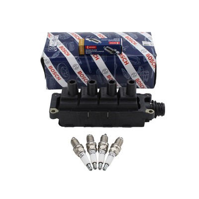 Bosch 1 Ignition Coil Denso 4 U-Groove Spark Plug Kit For E36 R52 R53 Reno L4