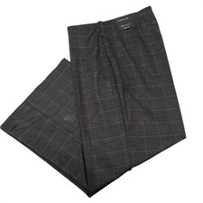 Jones New York Pants Black Plaid Pull On Wide Leg Ponte Knit Womens 1X Office