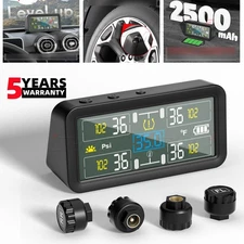 Solar TPMS LCD Tire Pressure Monitor System 4 External Sensors For Buick Lucerne