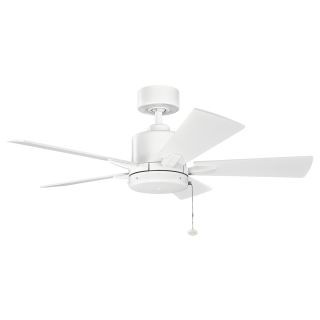 Kichler 330241MWH 42" Indoor Ceiling Fan with Blades, Downrod and Pull Chain