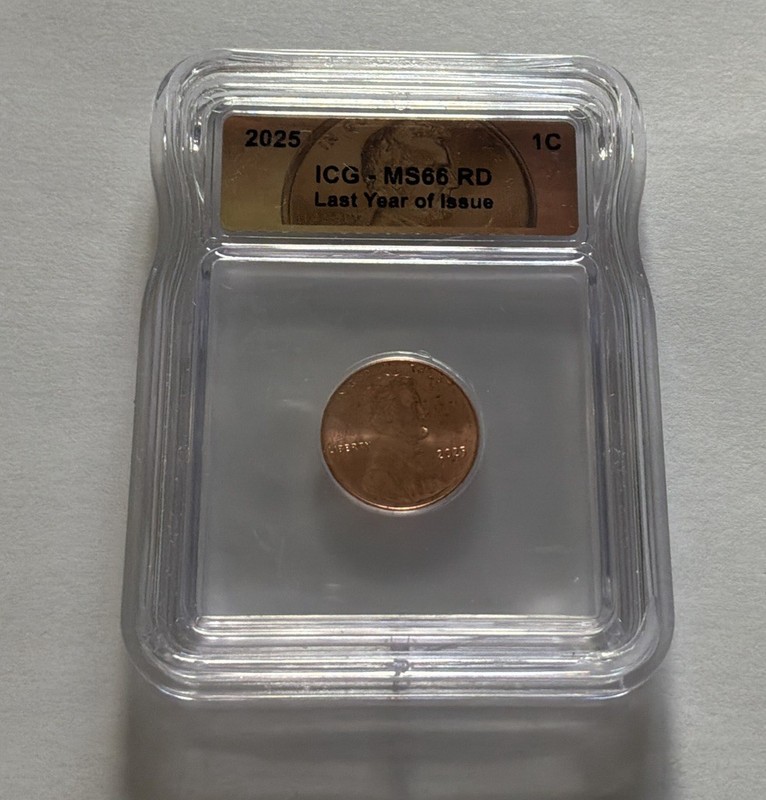 2025 Lincoln Shield Cent 1C ICG MS66 RD Philadelphia Last Year of Issue